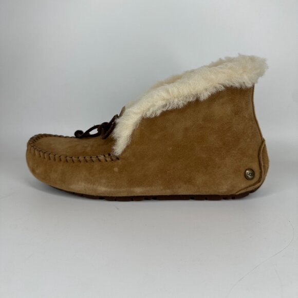 UGG ALENA CHESTNUT SHEARLING LINED MOCCASIN SLIPPERS US 5 - Picture 3 of 16